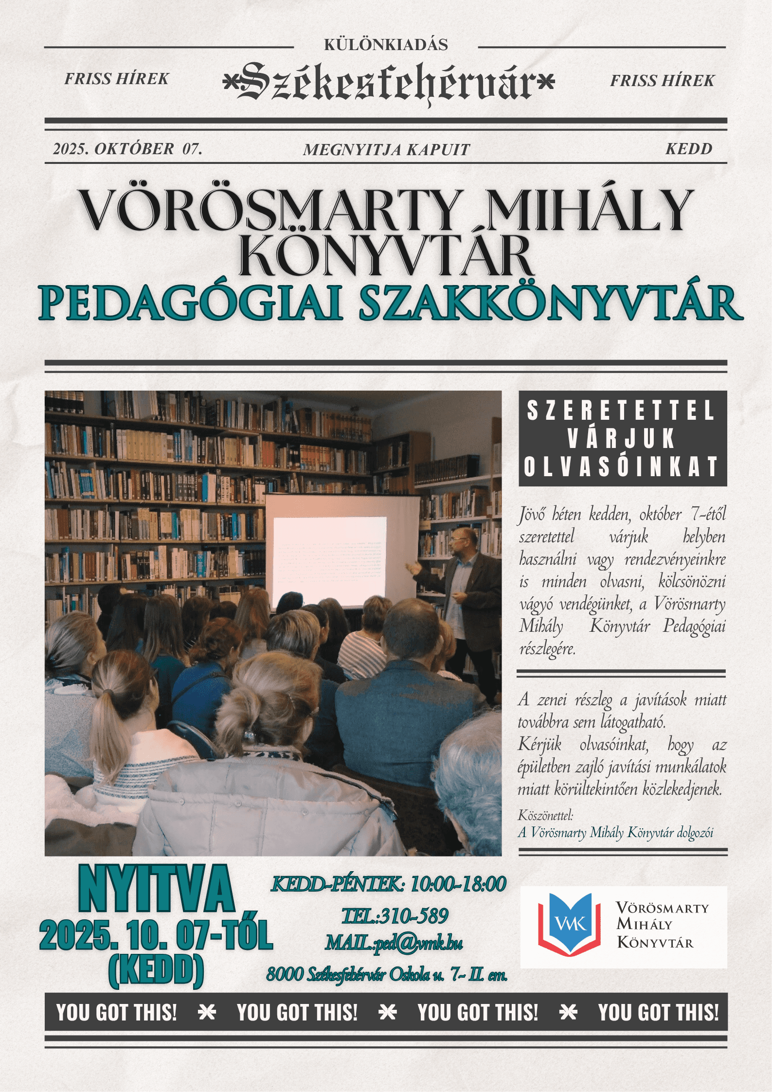 A Pedagógiai Szakkönyvtár megnyitja kapuit