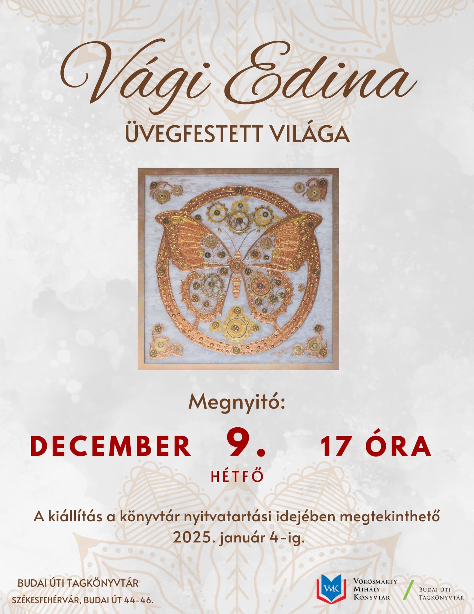 Vági Edina üvegfestett világa a Budai úti Tagkönyvtárban