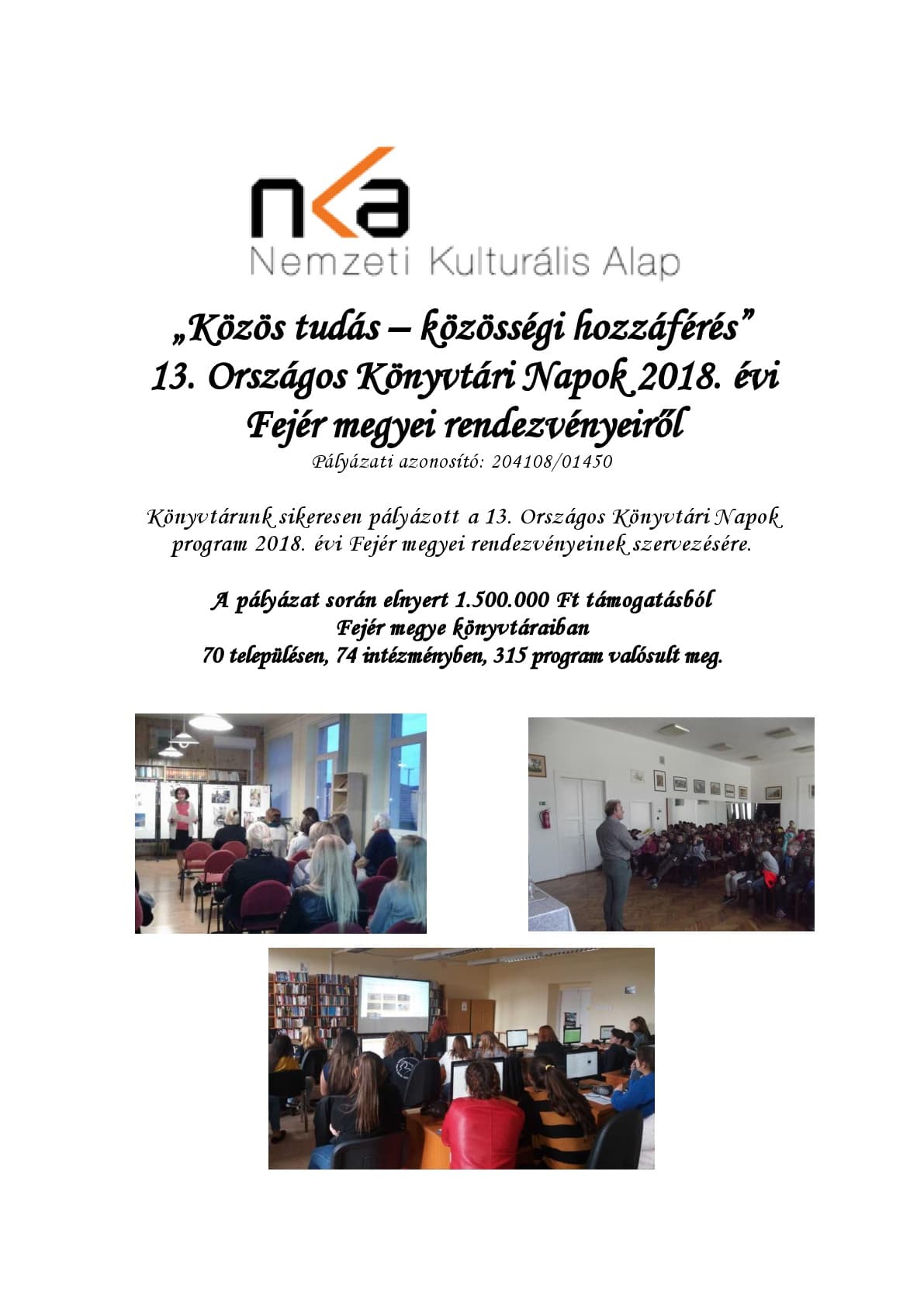Közlemény - OKN 2018