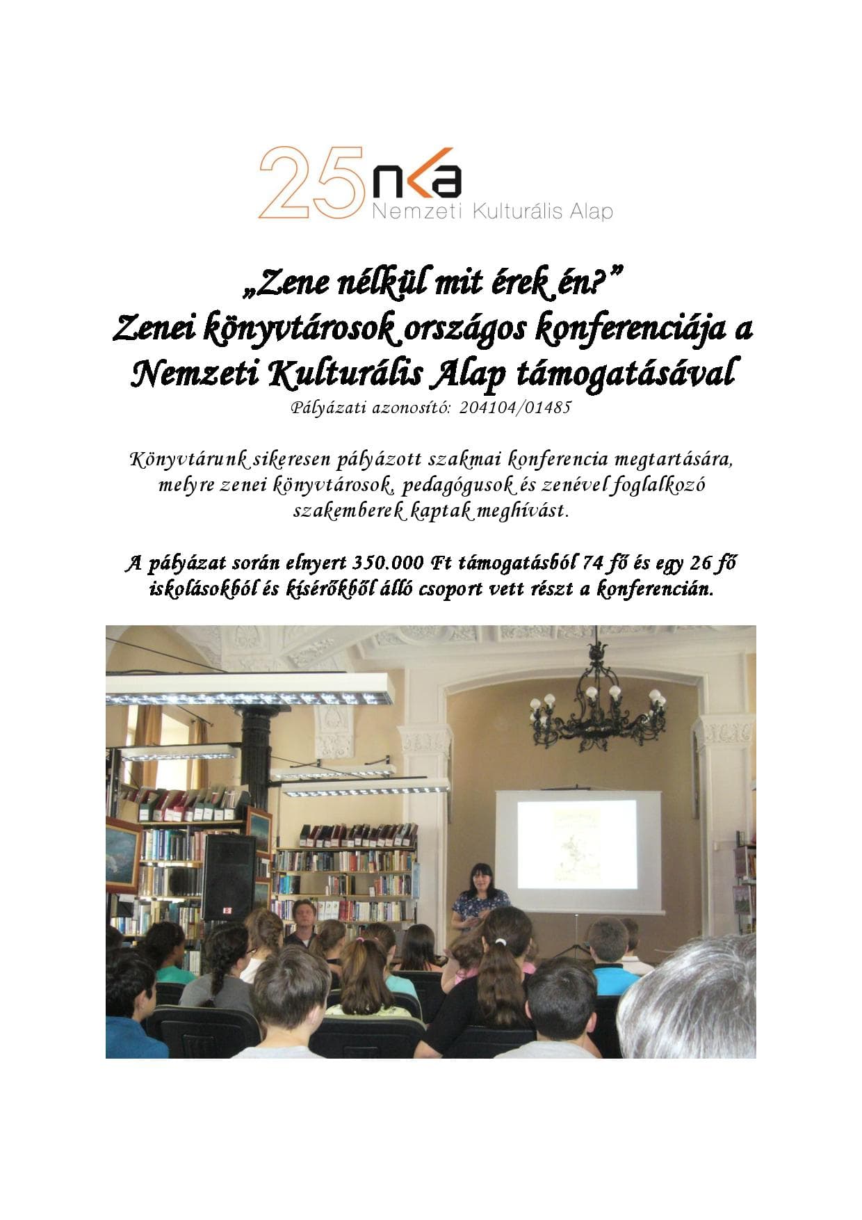 Közlemény NKA 204104/01485