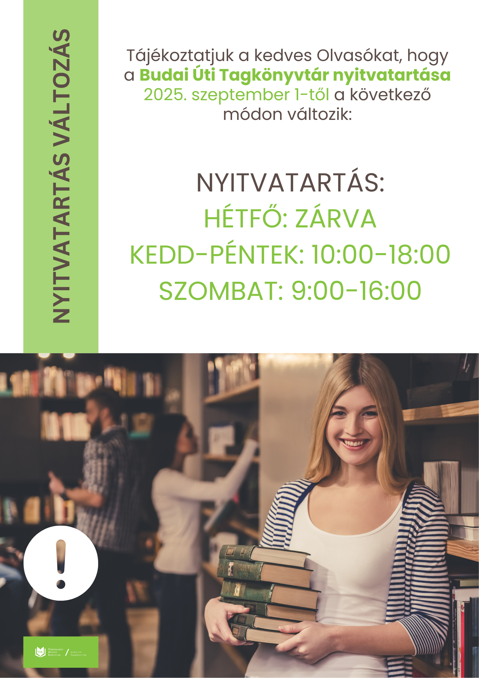 Nyitvatartás változás