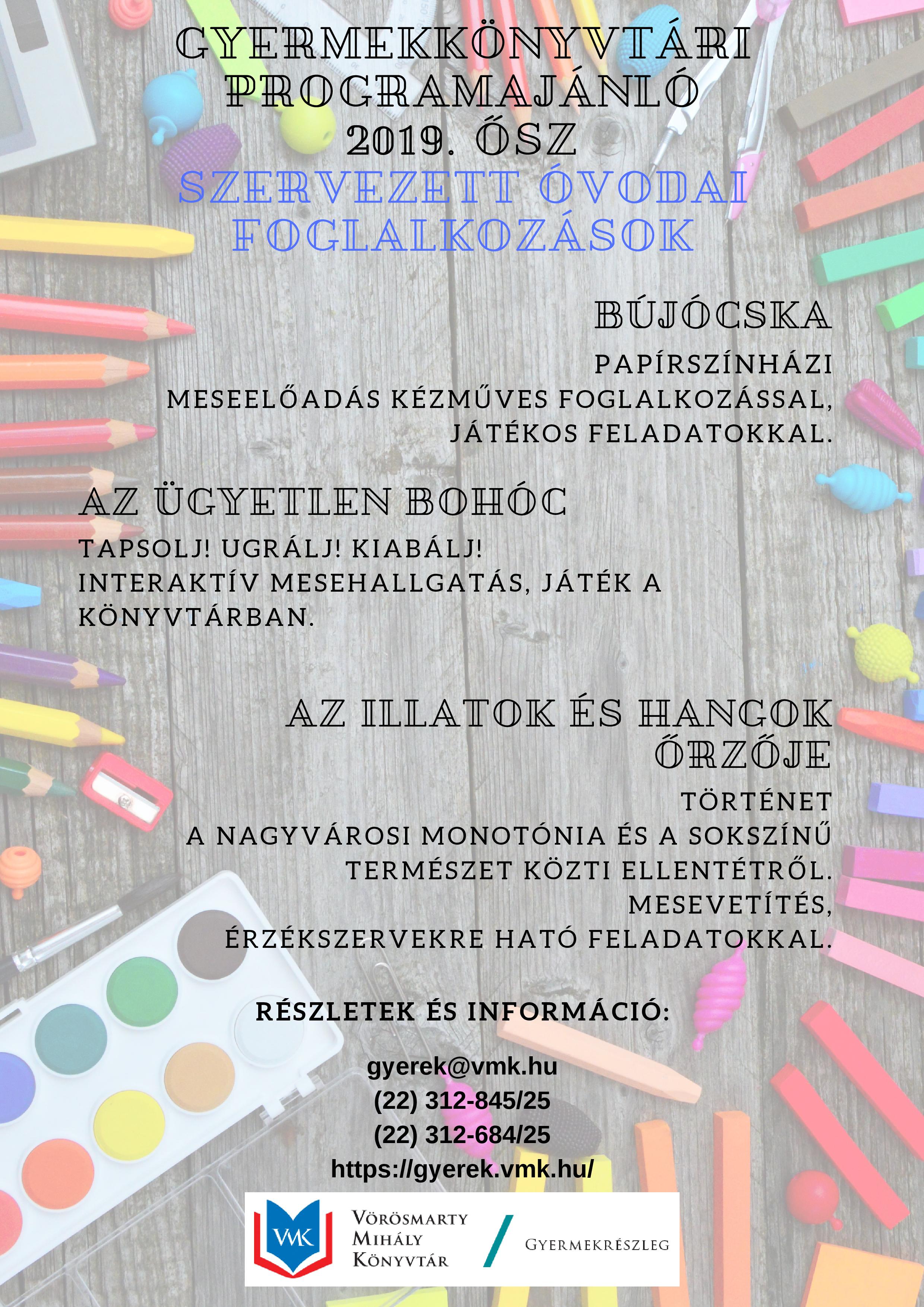 Gyermekkönyvtári programajánló a 2019/2020-as nevelési év első félévében